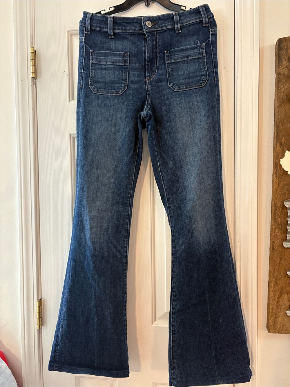 Pilcro and the Letterpress Dark Blue Flare Jeans